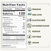 Vista 4 de Happy Village Dátiles Orgánicos Sin Hueso, Fruta de Dátiles Secos Sin Azúcar Añadido, 40 OZ (2 Paquetes de 20 OZ) - Kosher, Sin OGM, Sin Endulzar