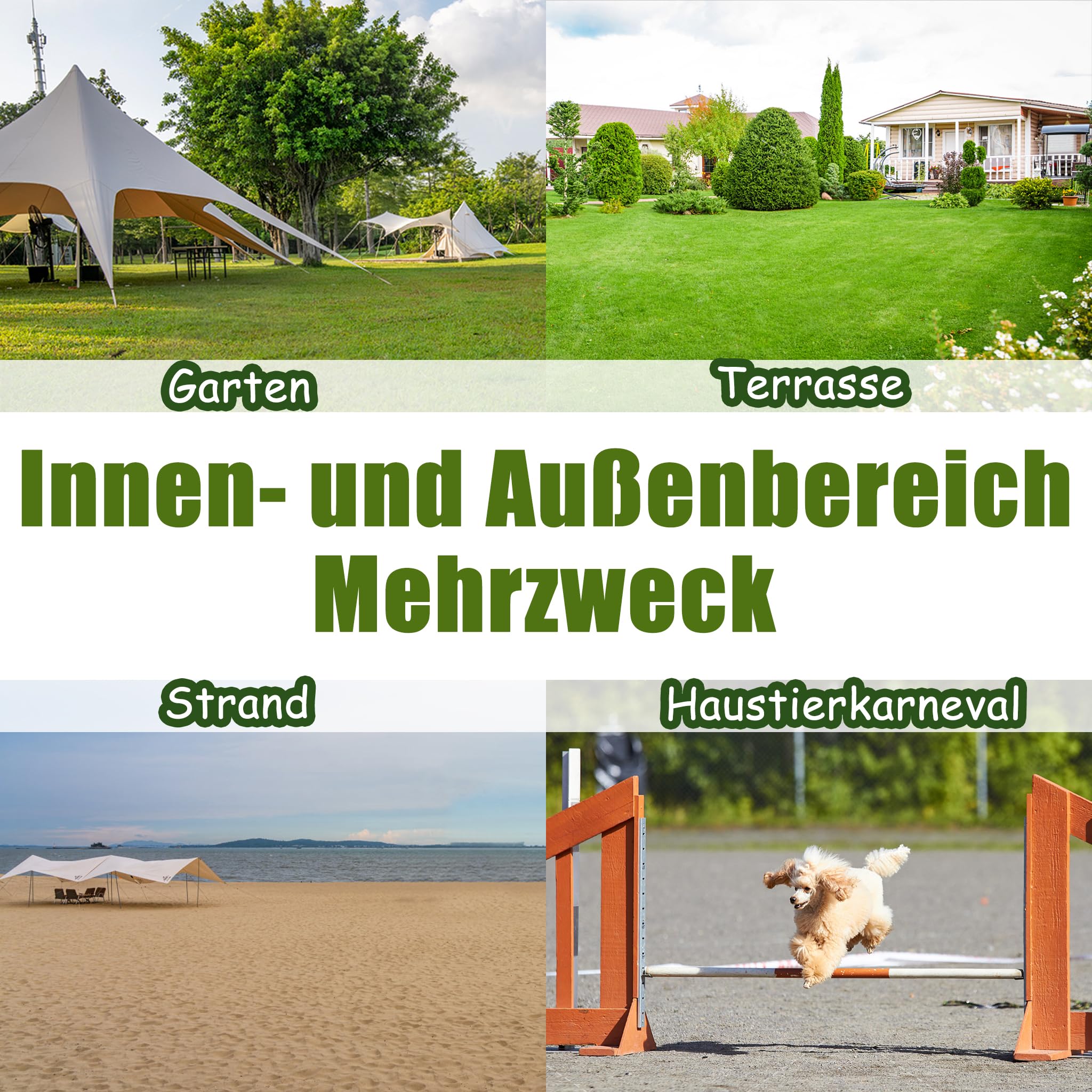 Blau 4X Hürden für Hunde Agility-Ausrüstung Slalom Stangen Höhenverstellbar Slalom Training Trainingsset Trainingsstangen Sprungstangen-Set 104x70x101cm