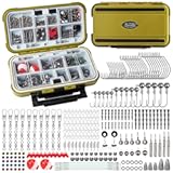 TRUSCEND Widely Used Fishing Tackle & Accessories Kit&comma; Fishing Tackle Box with Tackle Included&comma; Fishing Sinker Weight Hook Swivels Snap Leader Lures&comma; Giftable Beginner Fishing Lures&sol;Gear Set
