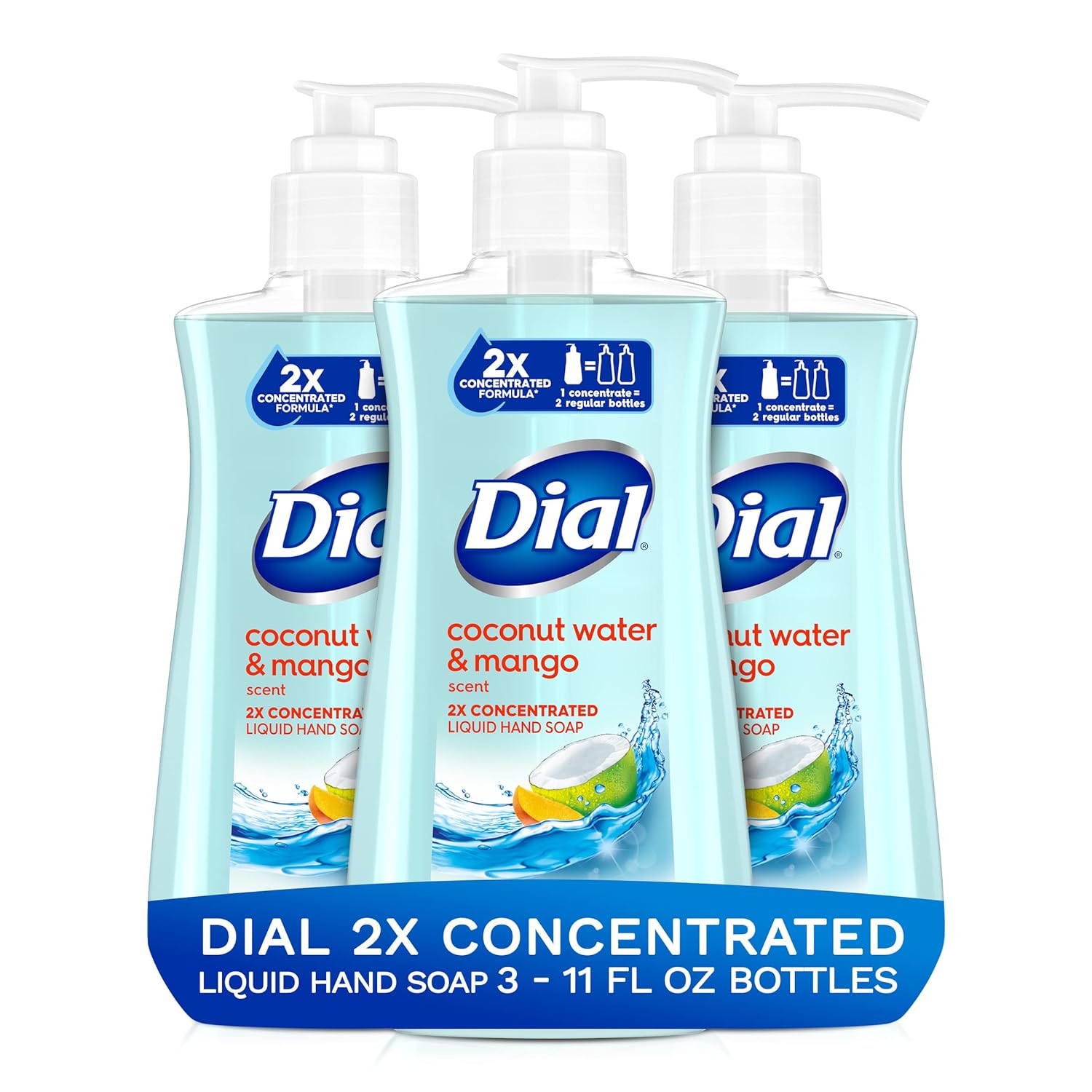 Dial 2X Concentrated Liquid Hand Soap, Coconut Water
