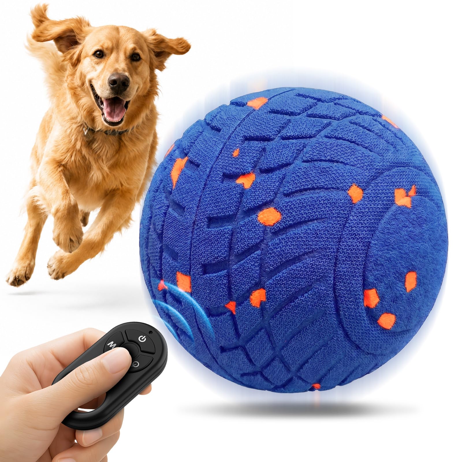 HETOO Dog Toys, Automatic Moving Dog Balls with Remote Control