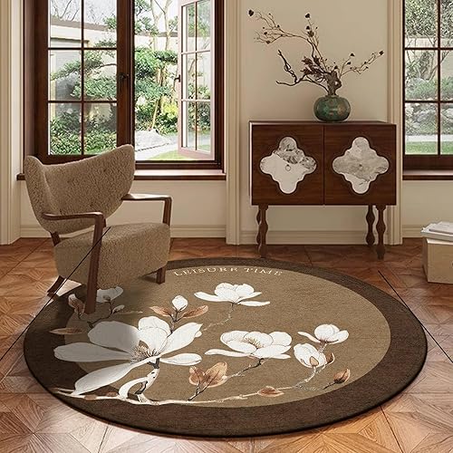 Office Chair Mat Round for Hard Surface, Computer Gaming Chair Mat Office Rug Anti Slip, Low Pile Carpet Desk Rug Protector for Rolling Computer