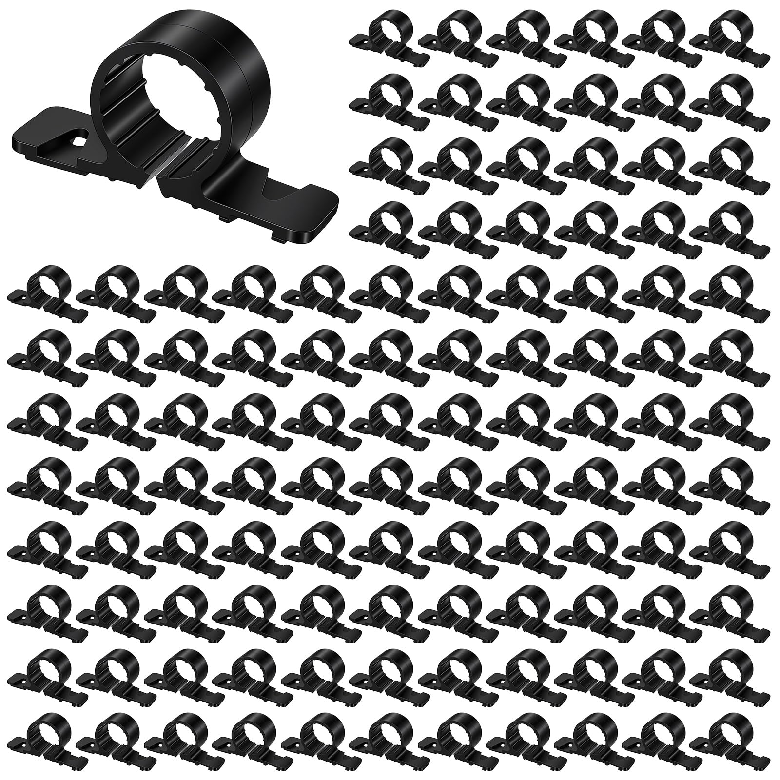 Photo 1 of 100 Pack 3/4 Inch Black Pipe Supports Suspension Clamp, PP Plastic Pipe Clamps for PEX, Copper, CPVC Tubing - Secure Hold, Easy Installation, Corrosion Resistant