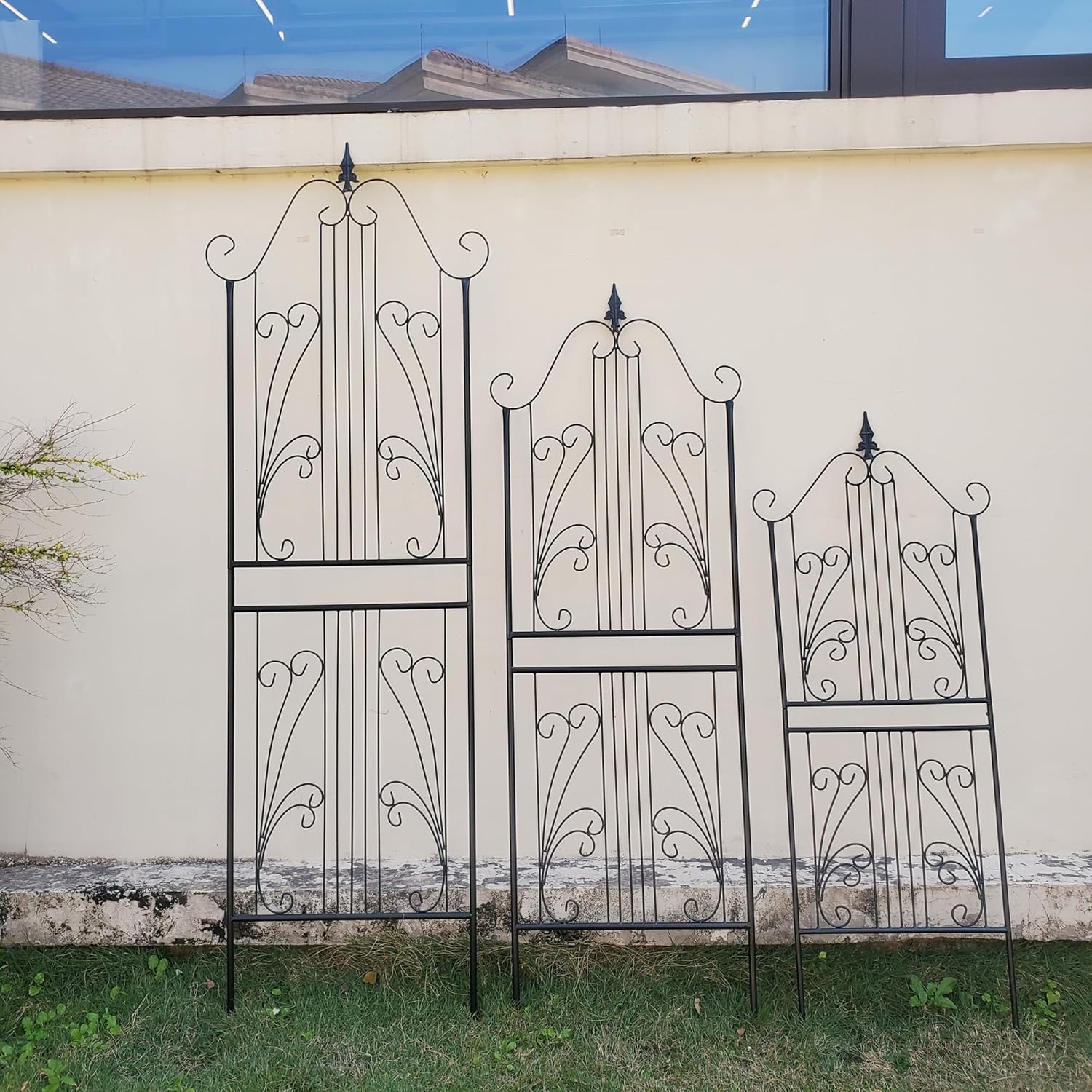 1 Pack 70.8" H x 24.5" W Garden Trellis for Climbing Plants Outdoor, Metal Trellises Decorative Garden Flower Trellis for Vines Plant Rose, Vegetable Support, Black