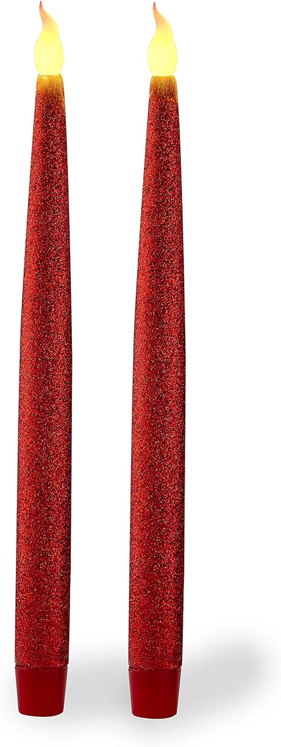 Furora LIGHTING Red LED Taper Candles, Window Candles