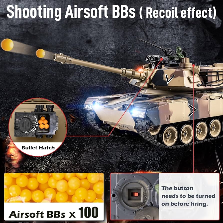 Supdex 1:18 RC Tank, 2.4Ghz US M1A2 Abrams Remote Control Tank