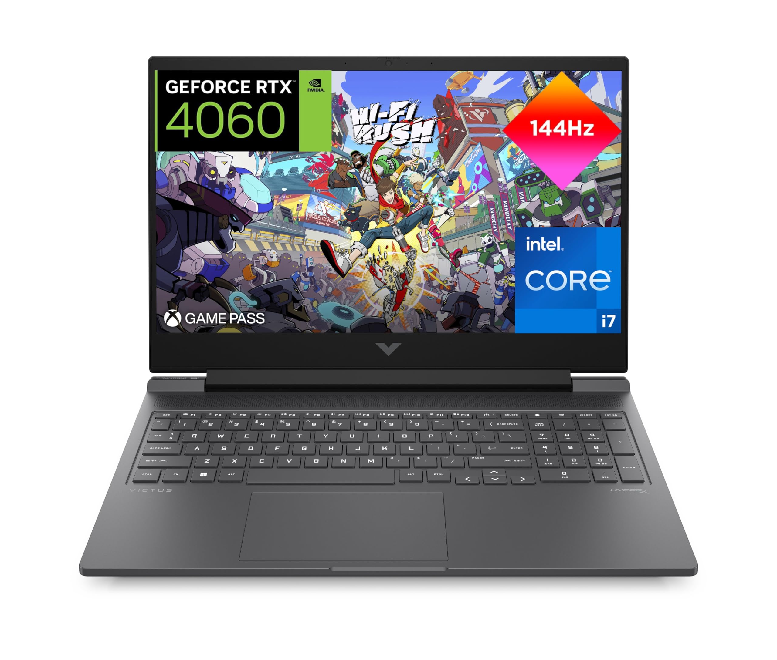 HP Victus 16-r1005ns - Ordenador portátil Gaming de 16.1" (Intel Core i7-14700HX, 16GB RAM, 1TB SSD, NVIDIA GeForce RTX 4060 Graphics, Sin Sistema Operativo) Negro - Teclado QWERTY Español EPEAT