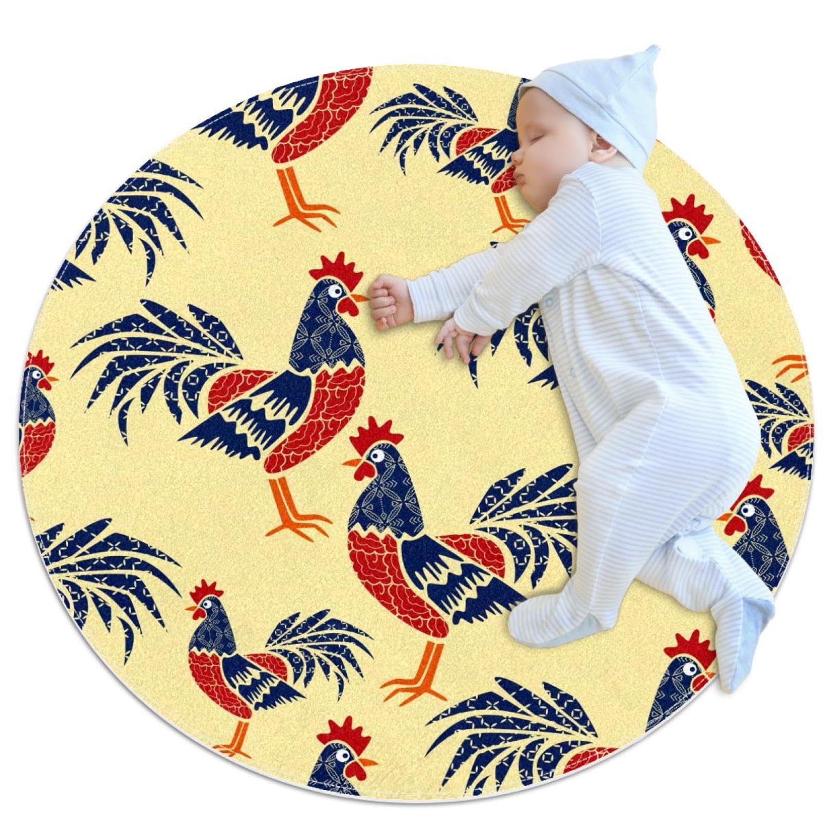 Tapis de salle de bain au motif coqs d'ornement pour sublimer le coin canapé