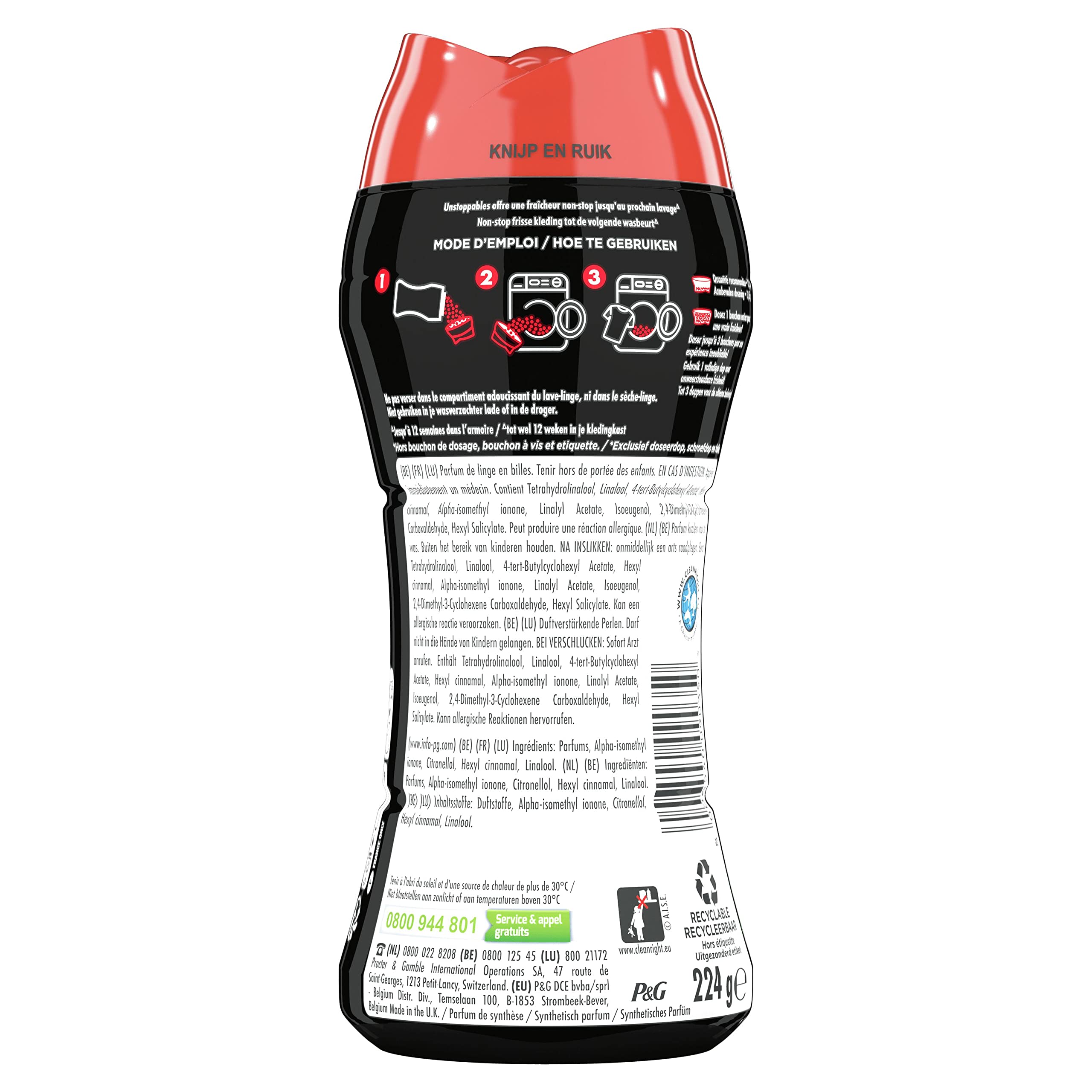 Lenor Unstoppables - Wzmacniacz zapachu wiosennego prania, zapewnia świeży zapach po praniu - 224g