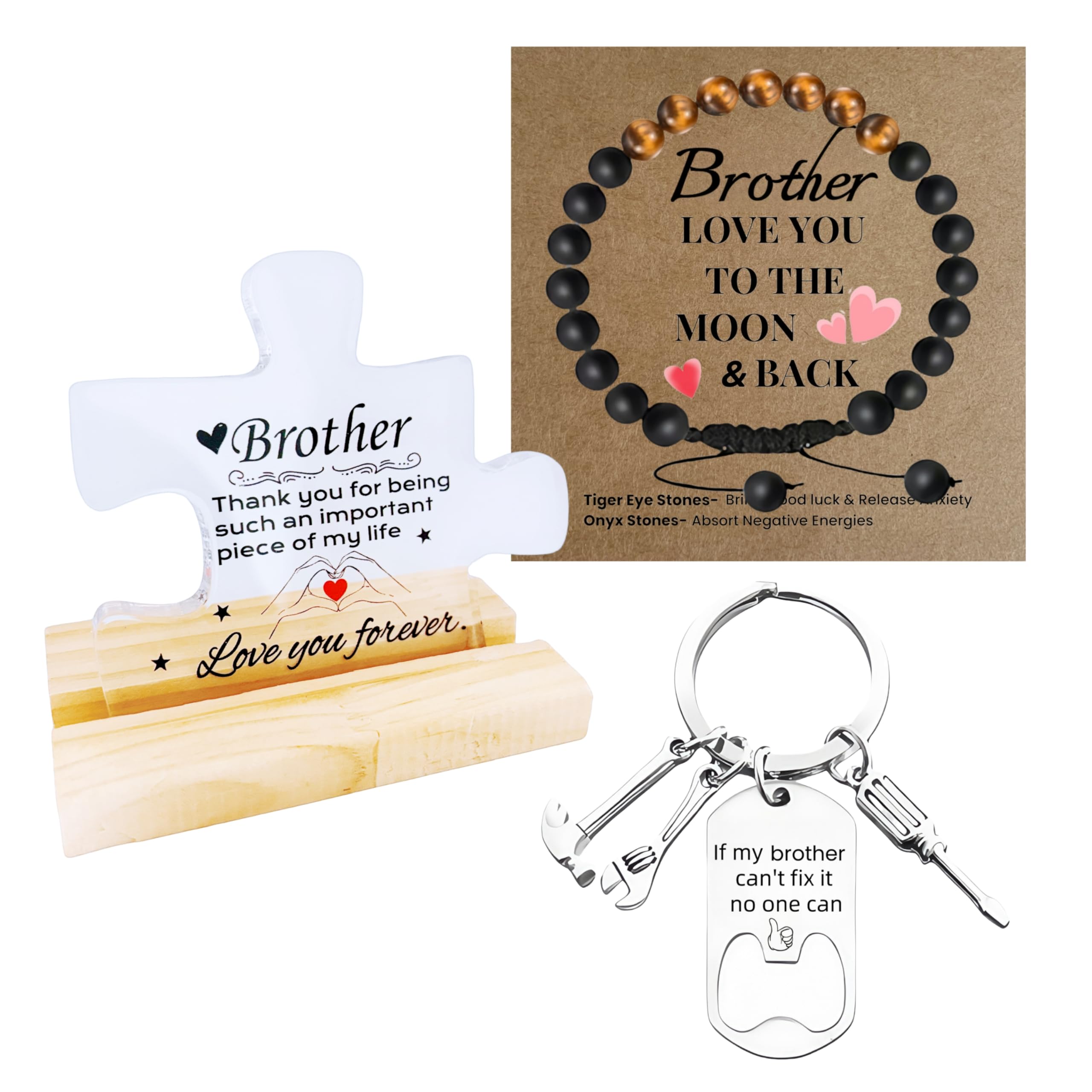 Woshidefa Brother Gifts - Thoughtful Birthday Gifts For Gifts For Birthday Gifts, Meaningful Gift Set With Puzzle Piece Decor