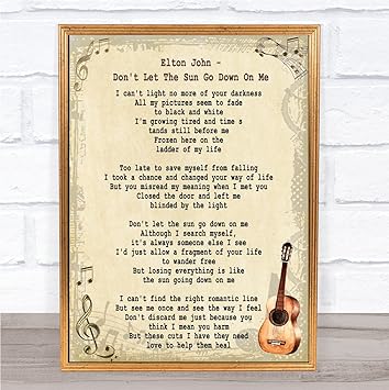 Amazon Com Don T Let The Sun Go Down On Me Song Lyric Vintage Quote Print Office Products Amazon Com Don T Let The Sun Go Down On Me Song Lyric Vintage Quote Print Office Products