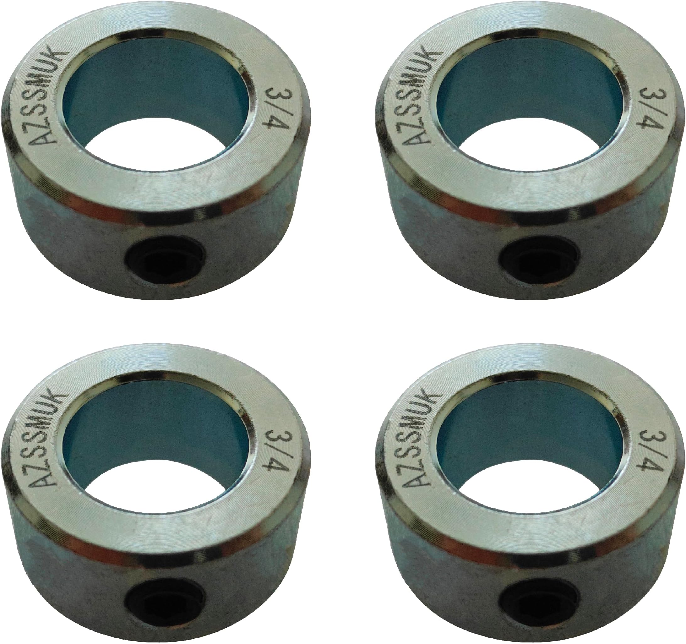 Bore Solid Steel Style Zinc Plated Set Screw Shaft Collars for Lawn Tractor,Garage Doors (zinc, 3/4")