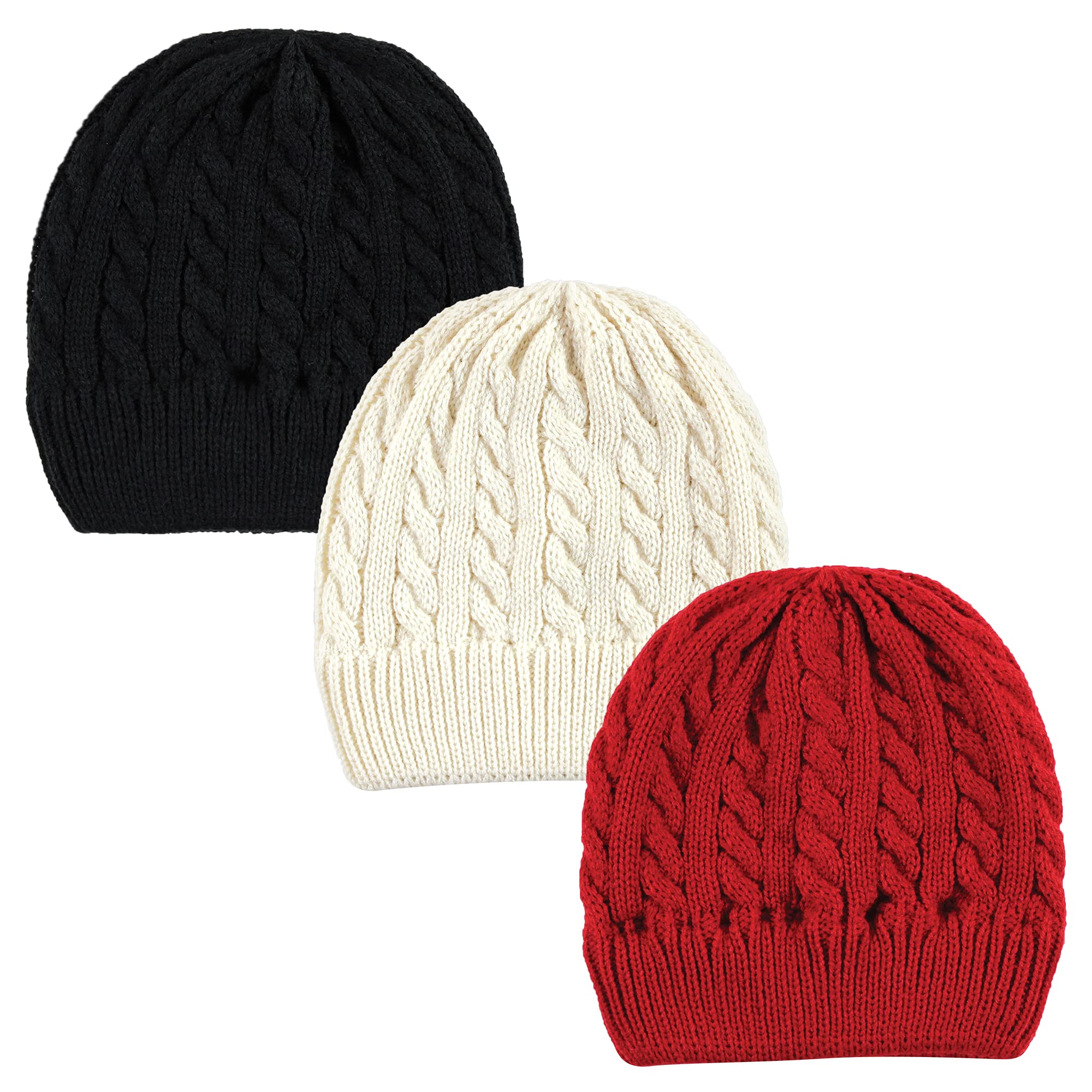 Hudson Baby Gorro de punto con puños para niños, 3 unidades