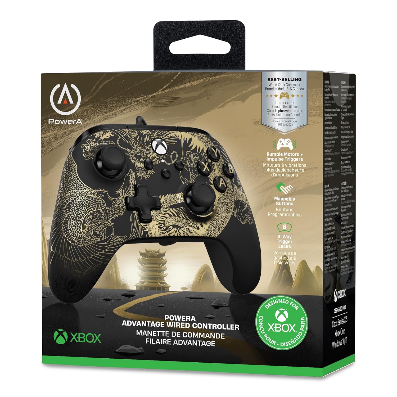PowerA Advantage Wired Controller für Xbox Series X|S und Windows 10/11 - Dragon & Phoenix, Gamepad, Schnurgebundener Videogamecontroller, Gaming Controller, USB-C - Image 8