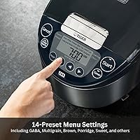 Vista 3 de Tiger JPW-H18U Induction Heating Rice Cooker and Warmer with 14 Menu Presets and LCD Display (10-Cup, Mauve Black)