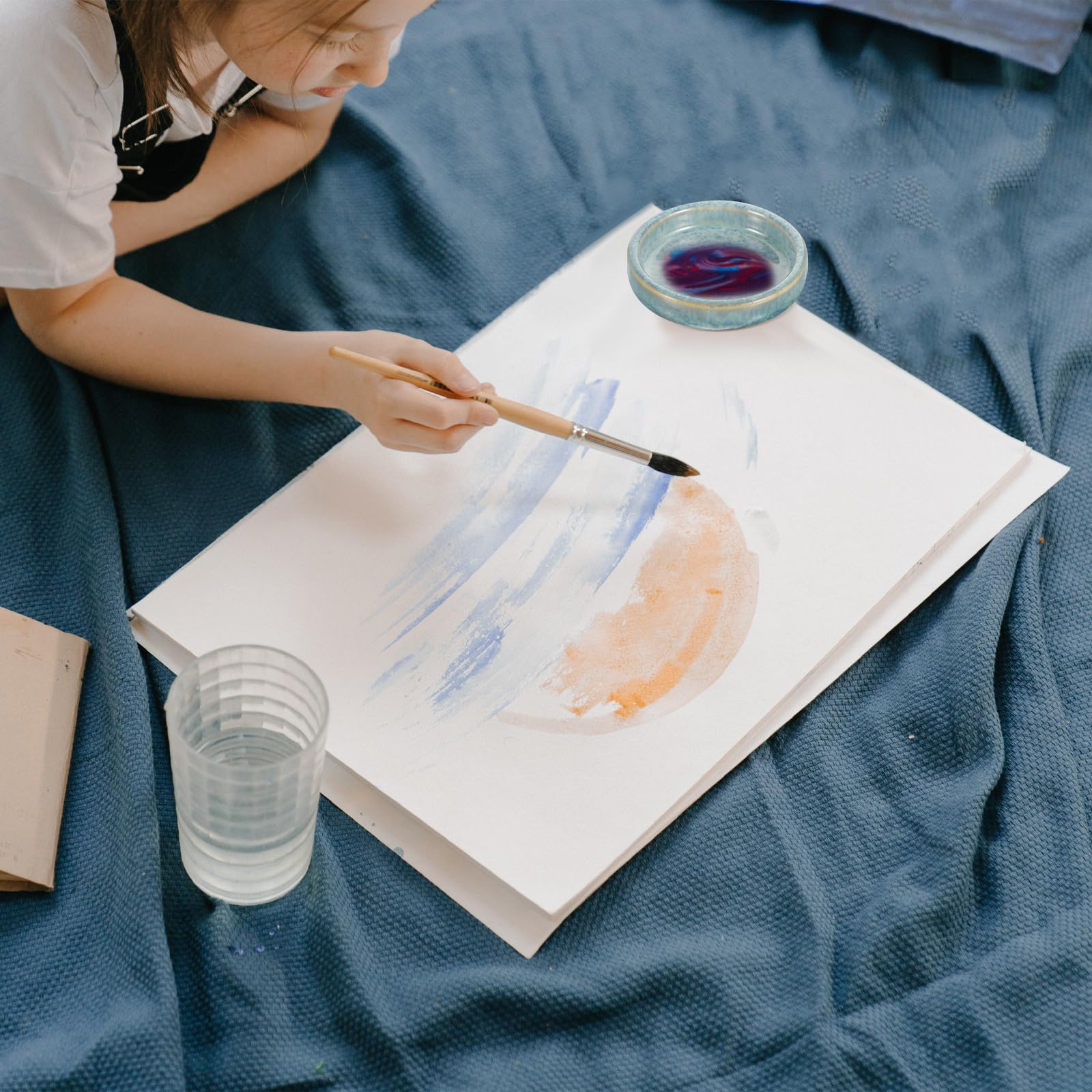 Palettes de Peinture en Céramique Empilables 5 Couches Multifonctionnelles pour Artistes et Débutants, Faciles à Utiliser et Pratiques pour Aquarelle