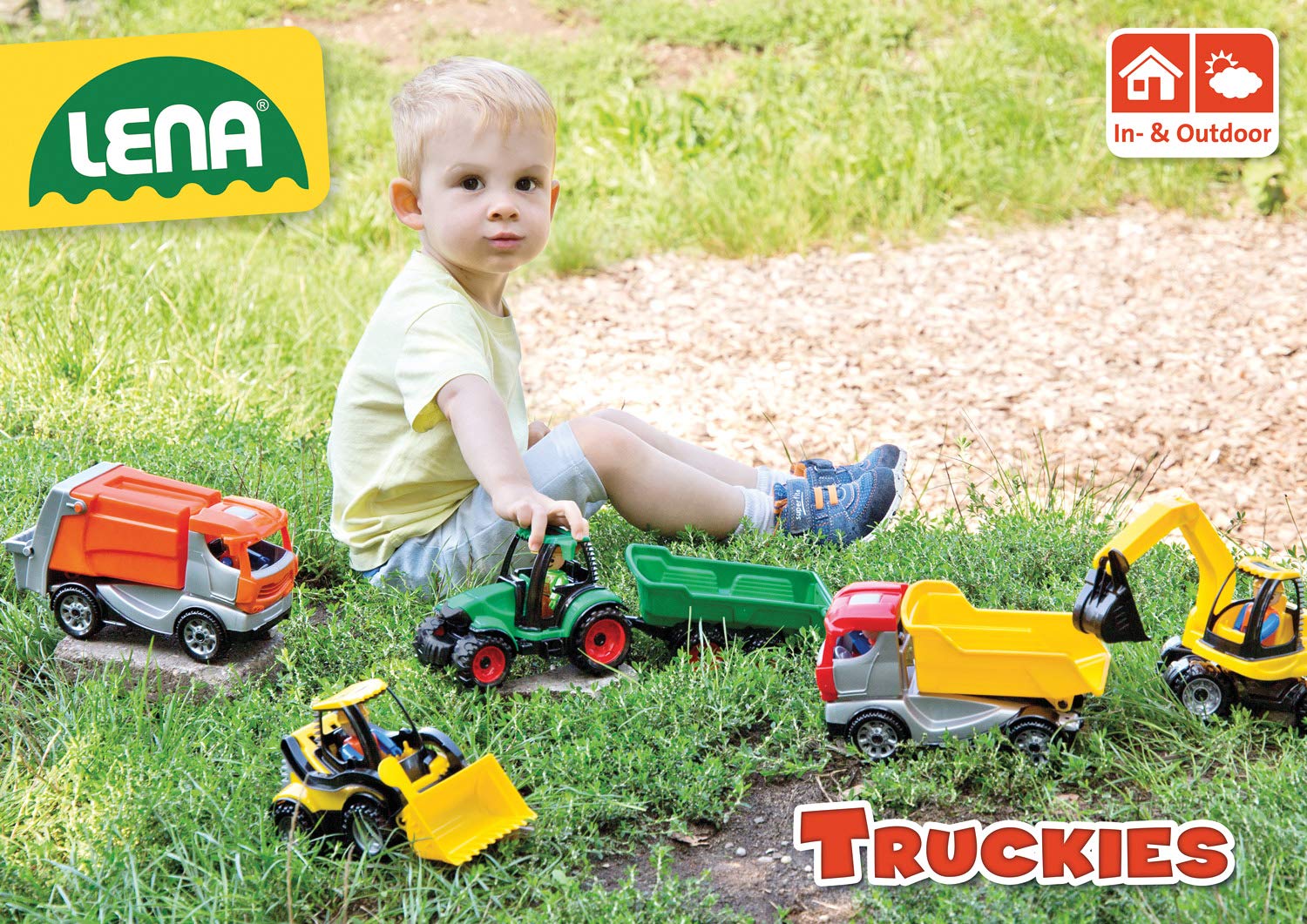 LENA - 01621 Truckies Escavatore per 2+ Anni Bambini, Giallo/Nero