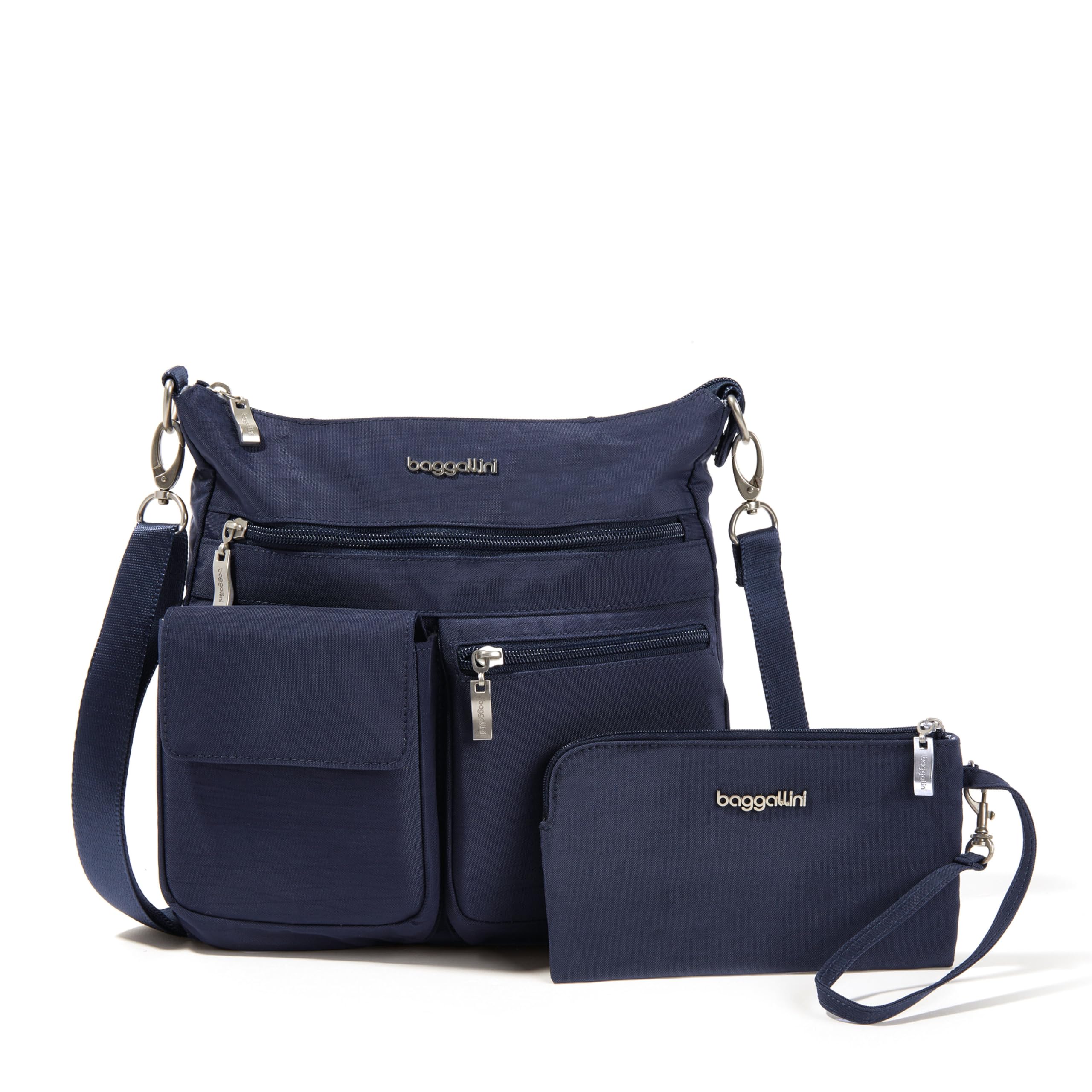 Baggallini Modern Everywhere Slim Crossbody, French Navy, One Size