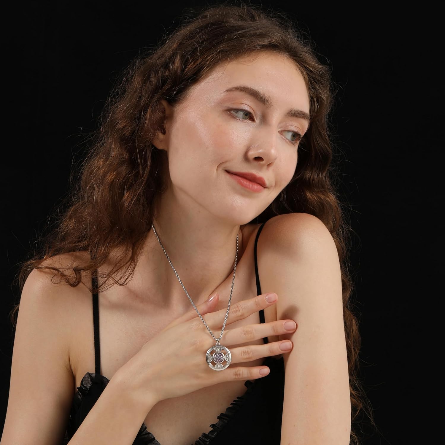 Natural Moonstone Witches Knot Necklace for Women Viking Runes Formula Pendant Necklace Wiccan Pagan Witchy Jewelry Gift - Image 3