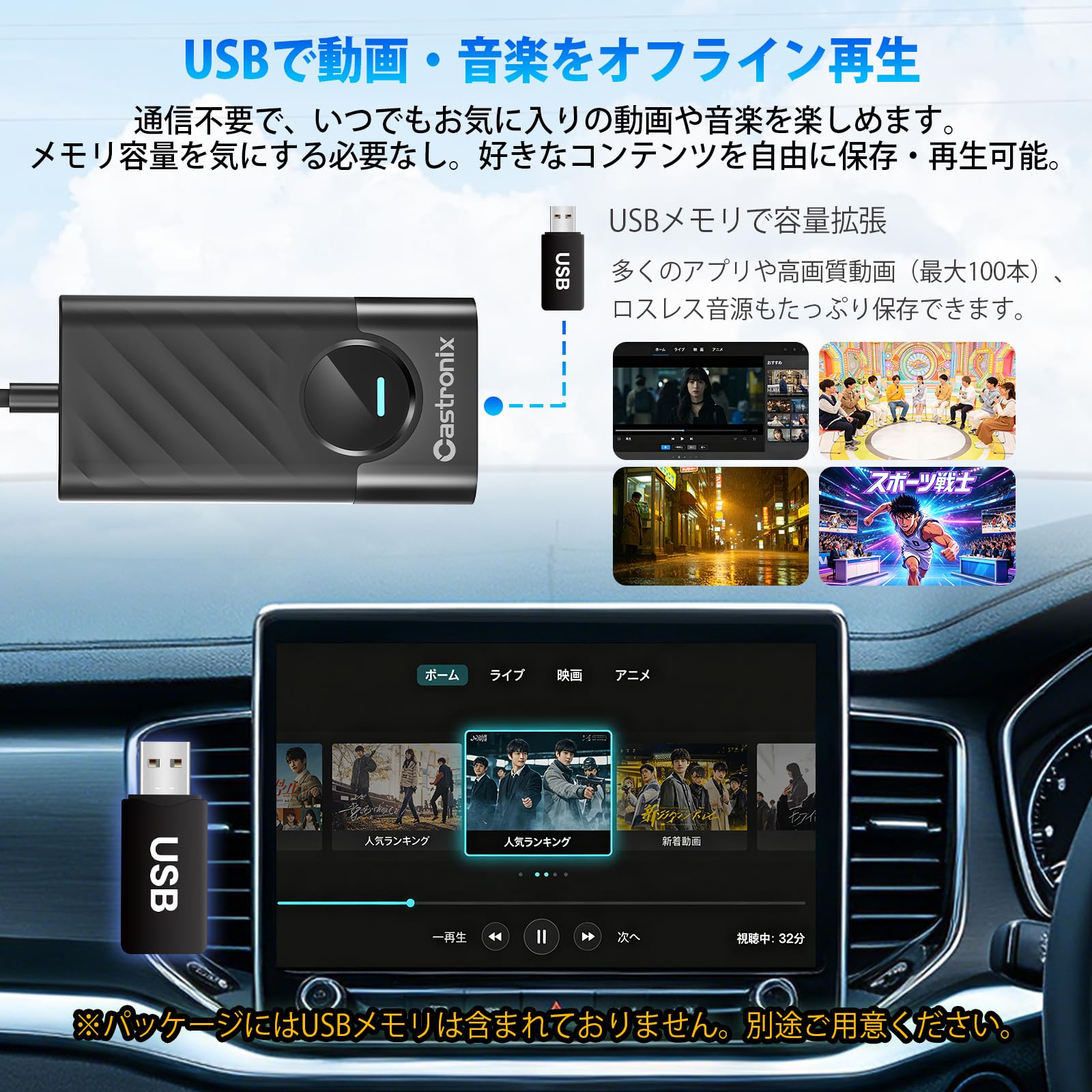 Amazon.co.jp: Castronix 2026新型 ワイヤレスCarPlay アダプター