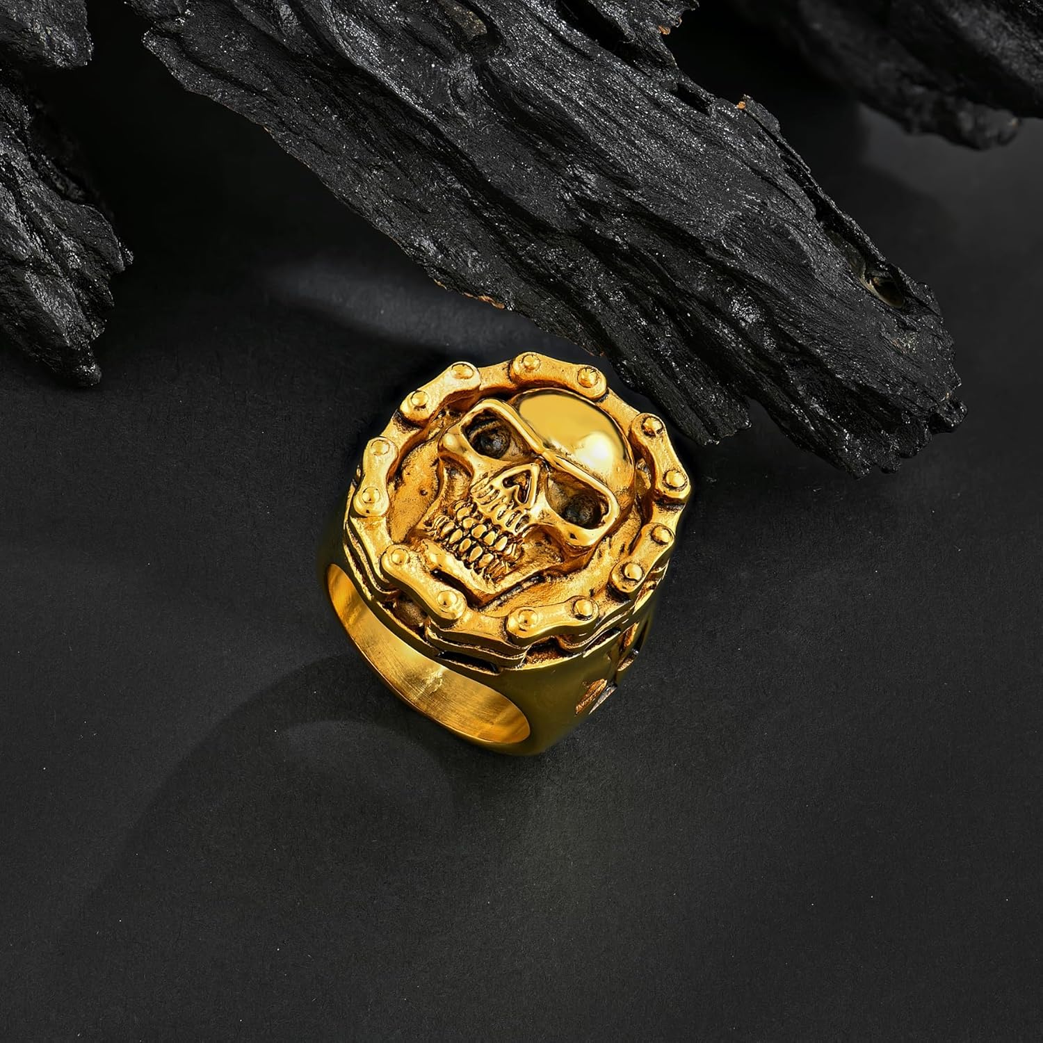 Skull Rings for Men - Punk Skeleton Biker Rings for Men - Premium Stainless Steel