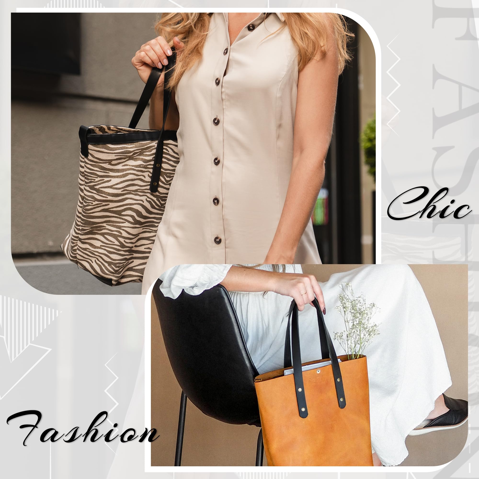 QLEUIFT Lot De 2 Bandoulières En Cuir PU 60 Cm – Anses Poignées Noires Pour Sac à Main, Portefeuille Ou Sac De Courses Avec Rivets Métalliques Solides