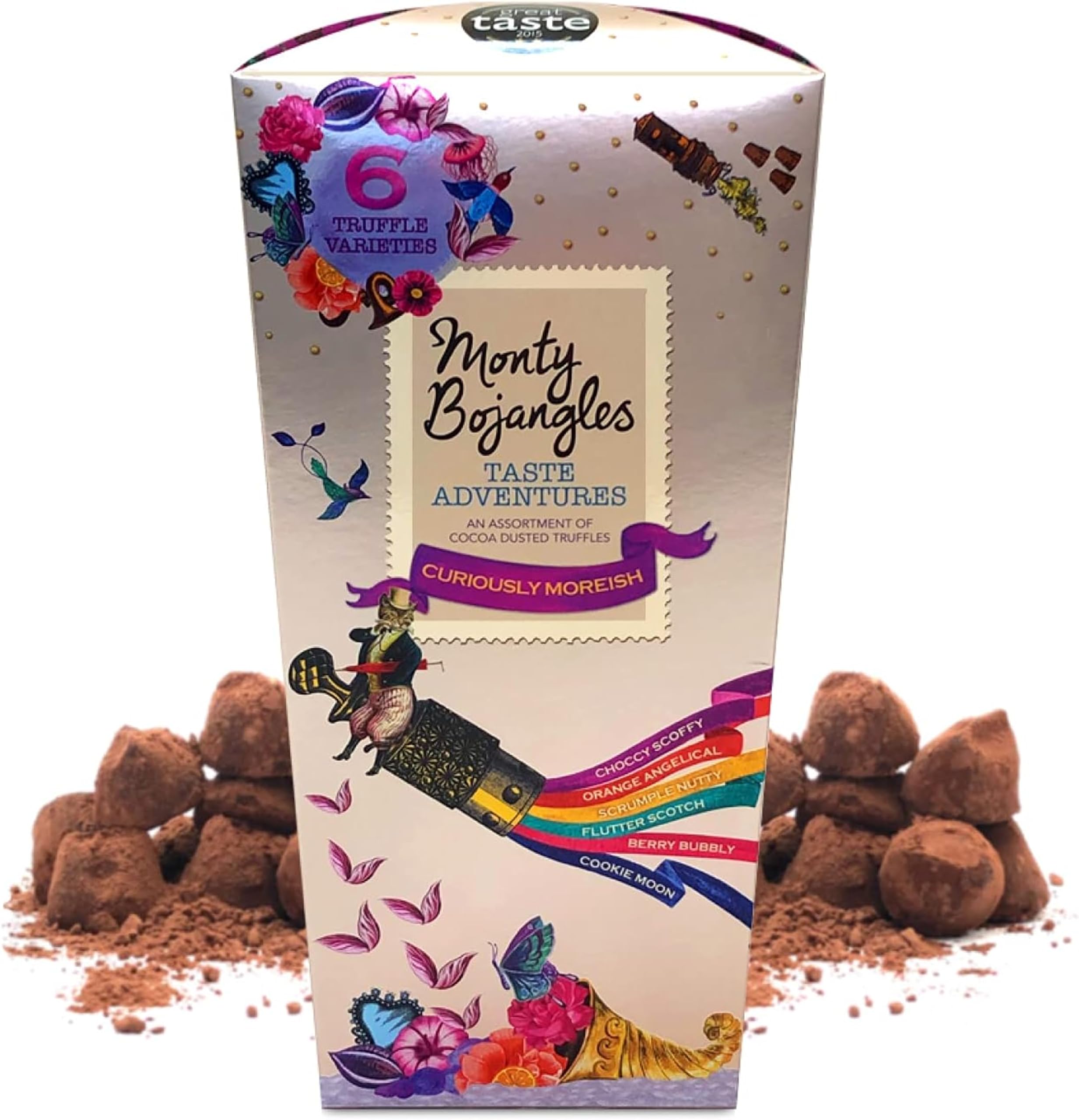 Monty Bojangles Taste Adventure Cocoa Dusted Truffles Gift Box (285g) - 6 Flavours, Luxury Award Winning Chocolatey Truffles, Beautiful Gift Box, Perfect Chocolate Gift