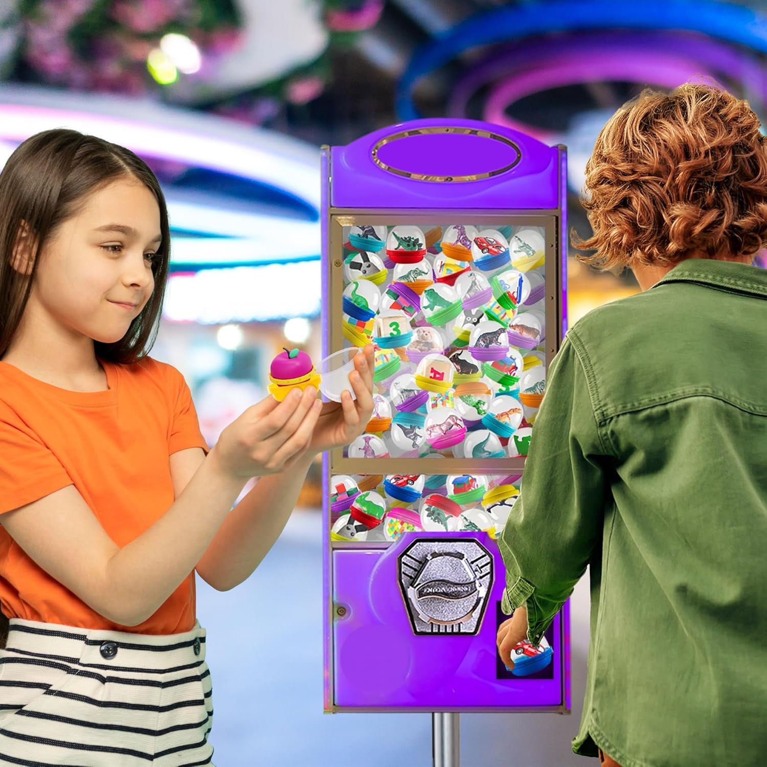 ArtCreativity Vending Machine Capsules - Set of 75 - 2 Inch Gumball Machine Capsules for Mini Toys, Jewelry & Trinkets, Colorful Birthday Party Decorations, Goodie Bag Fillers for Boys and Girls
