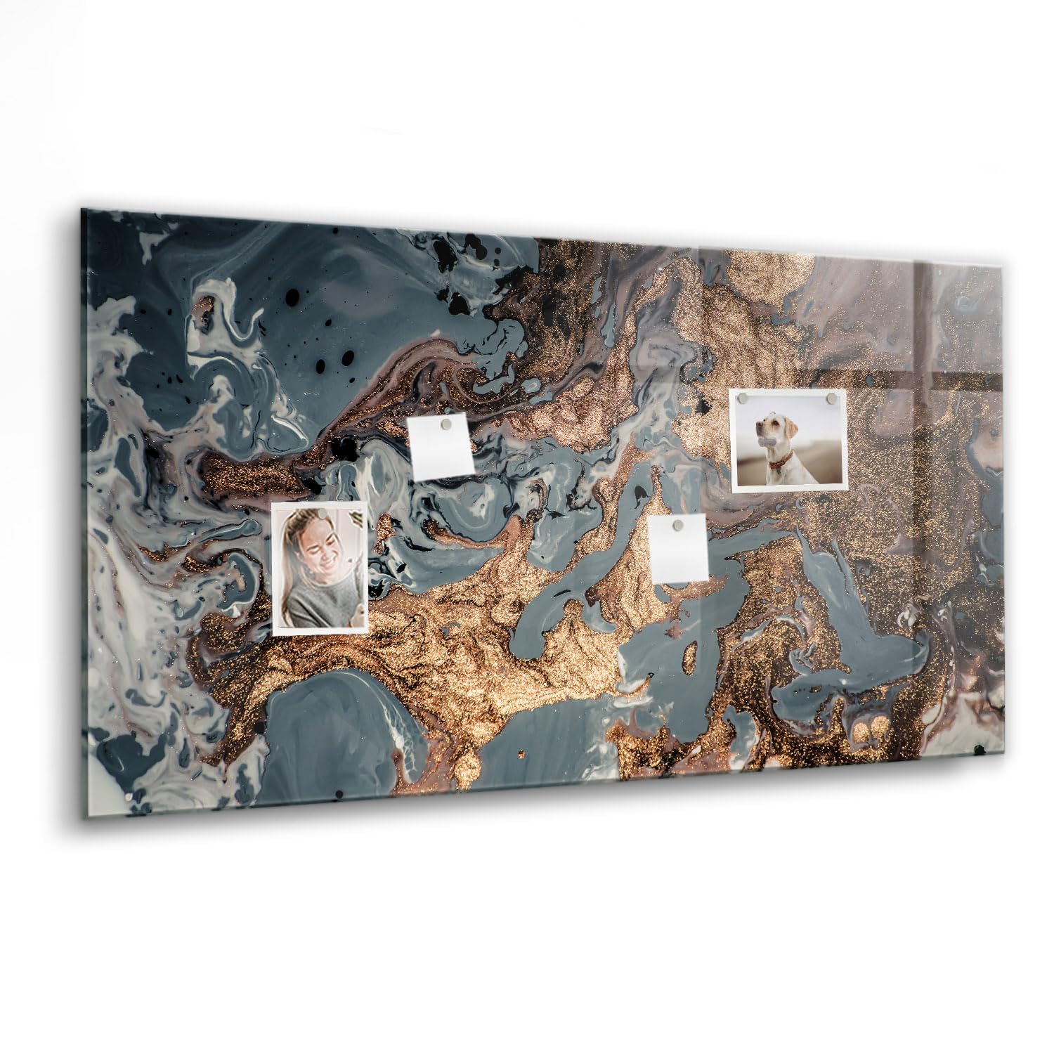 Tableau blanc magnétique vertical ou horizontal décor marbre chic