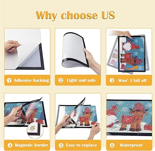 Miniatura 6 de Marco de arte de diamantes de 12 x 16 pulgadas, marcos de pintura de diamantes de 11.8 x 15.7 in, adecuados para fotos de 10 x 14 pulgadas, marcos