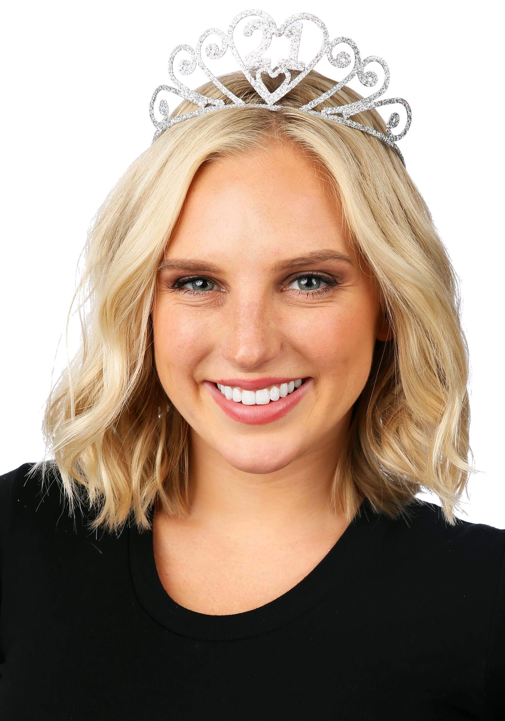Fun Costumes Silver 21 Sparkle Tiara - Standard