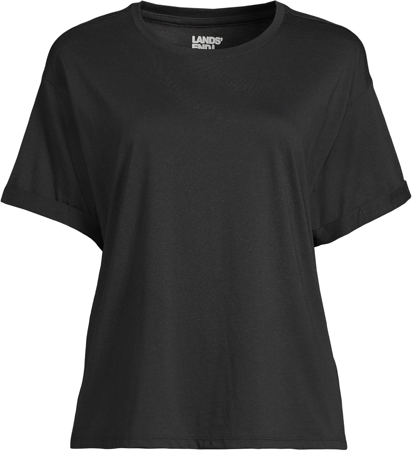 Lands' End Women's Oversized American-Grown Supima Cotton Short Sleeve Crew Neck T-Shirt - Image 3