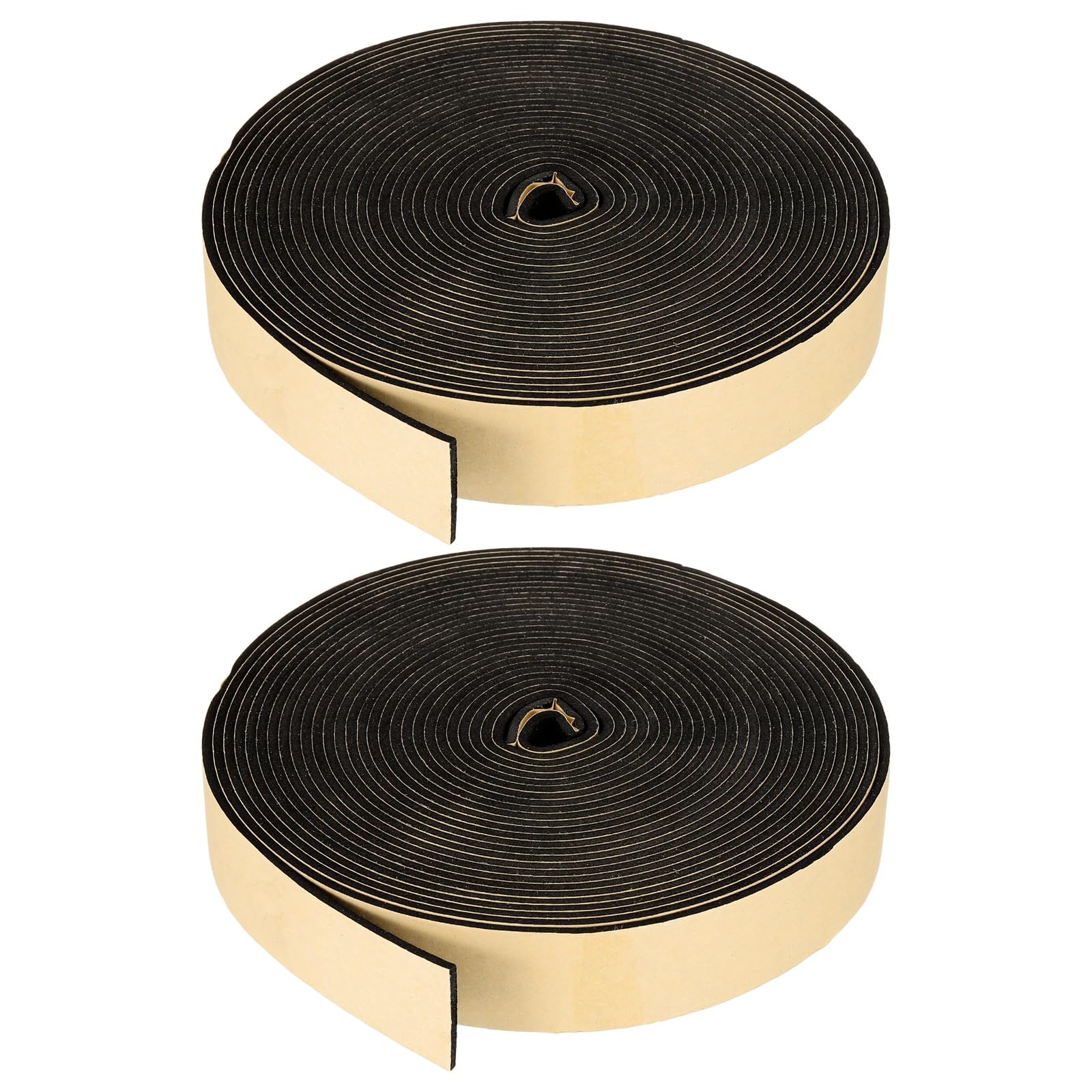 PATIKIL Foam Insulation Tape, 2Pcs 40mm W x 3mm t x 10 Meter Self Adhesive Weather Stripping Door Seal Strip for Door Window Air Conditioning, Black