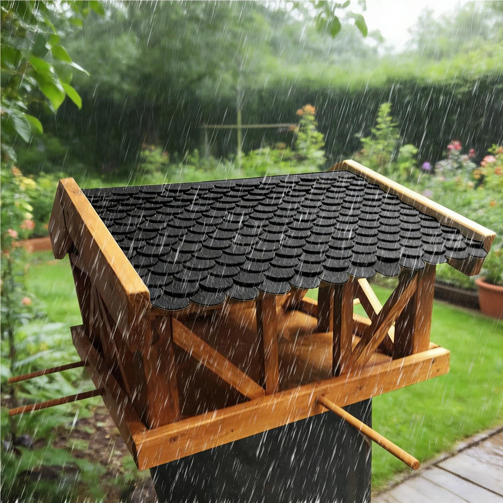 21 Piezas Tejas de Techo para Pajarera, Autoadhesivo Tejas de Fieltro Impermeables, Cortable Tela Asfáltica para Pajareras, Negro, para Pajareras, Casas para Conejos y Casas para Perros