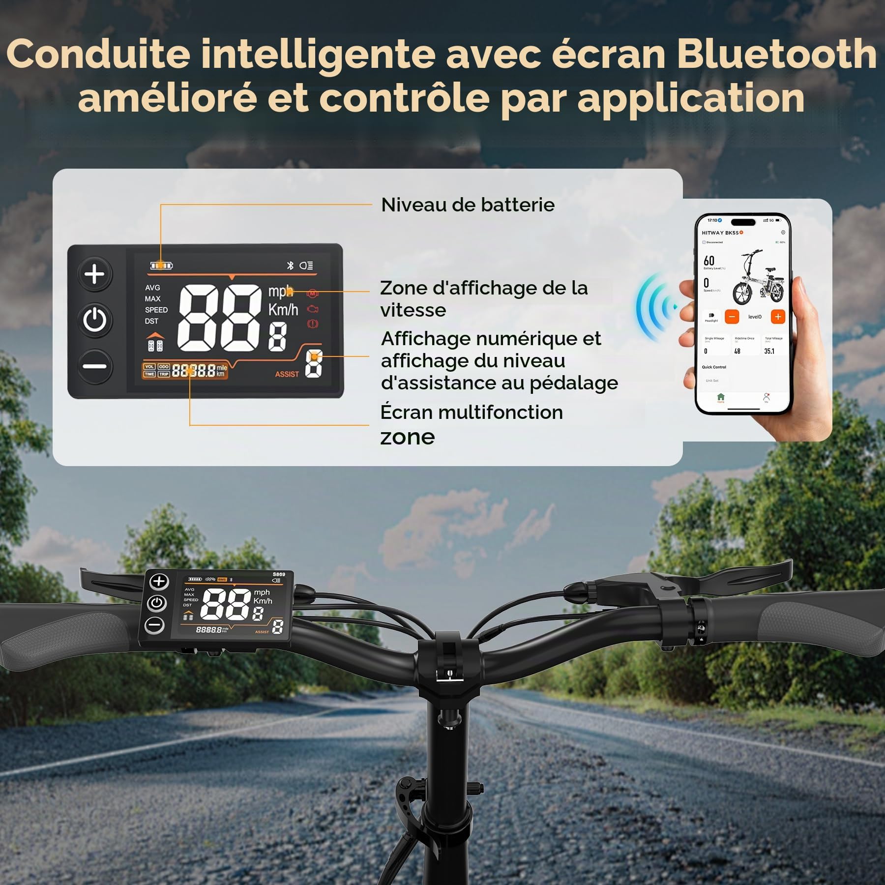 HITWAY Vélo Électrique Pliable 16", 36V 13Ah Batterie Amovible E-Bike,pedelec