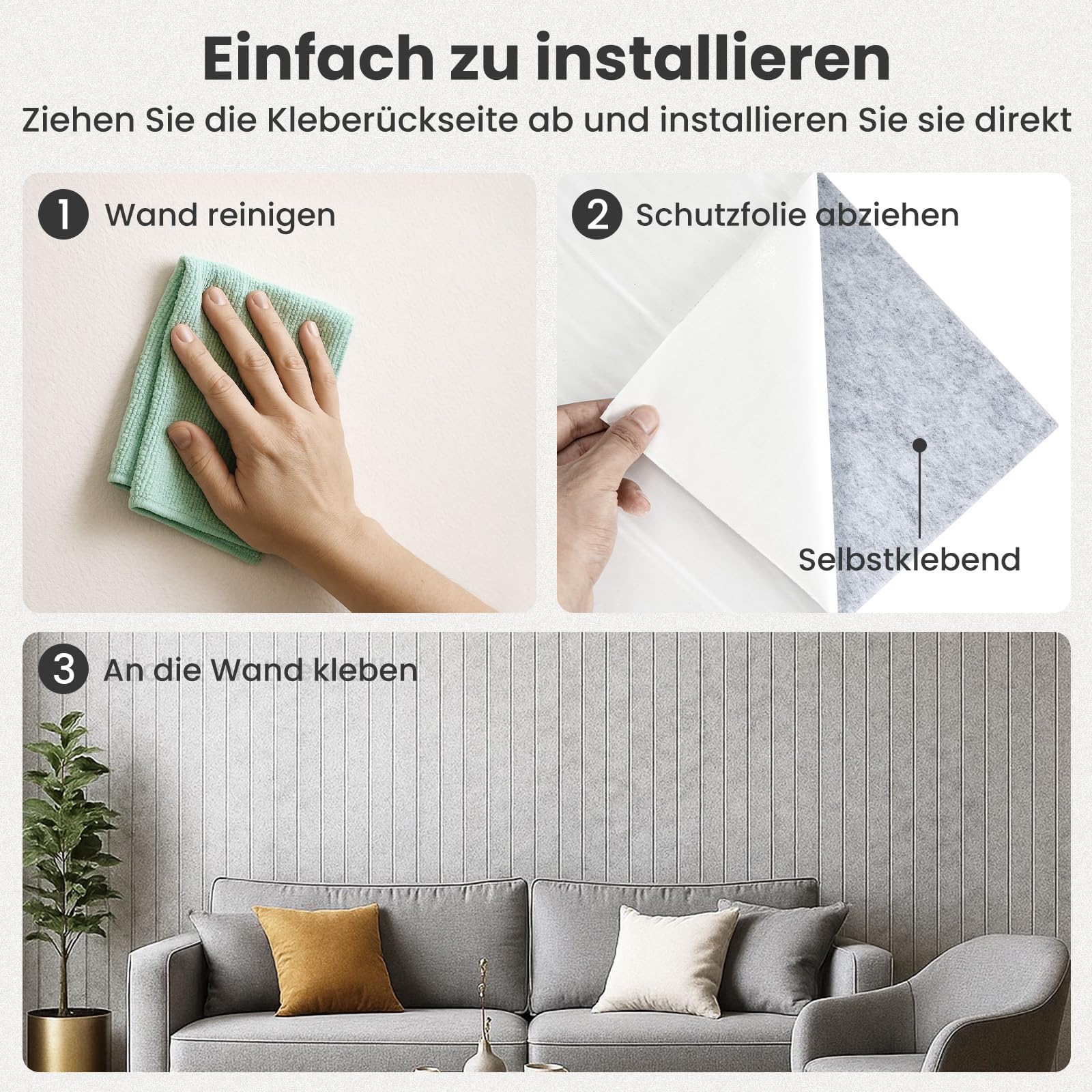 Youyijia 8 Stücke Akustikpaneele selbstklebend, 120x60x0.9cm, Schalldämmung Schallschutz wand Schallschutzplatten Akustikplatten für Tonstudio, Büro, Studio und Wanddekoration, Grau