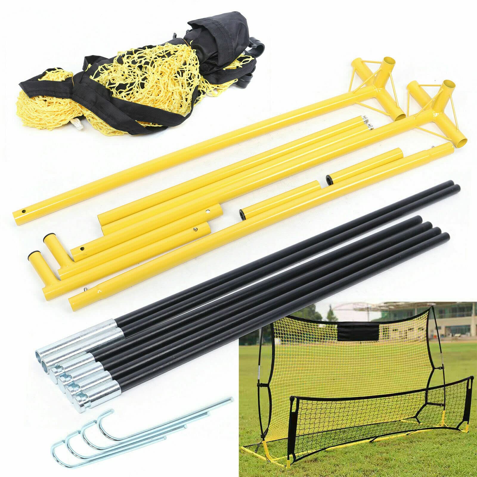 Rete da Rimbalzo per Calcio Rete da Rimbalzo per Calcio Attrezzatura Pieghevole Porta da tiro Allenamento 2 in 1 Design a Doppio Strato per praticare abilità, Come Passaggio, tiro