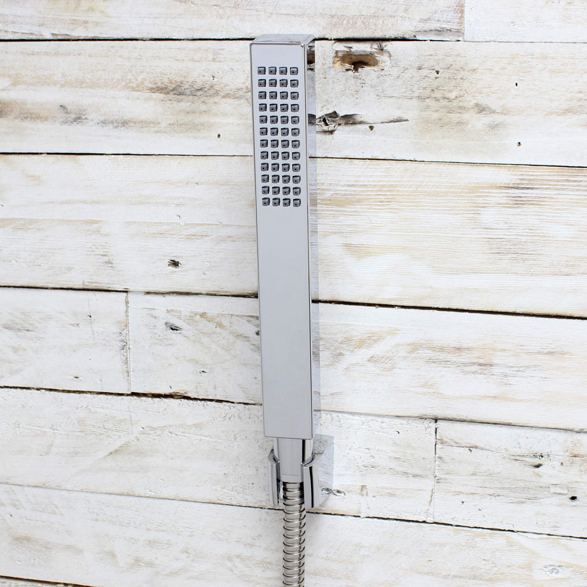 Ecospa Chrome Universal Shower Head • Bath Shower Handheld Pencil Style Handset • Single Function & Easy Clean Nozzles