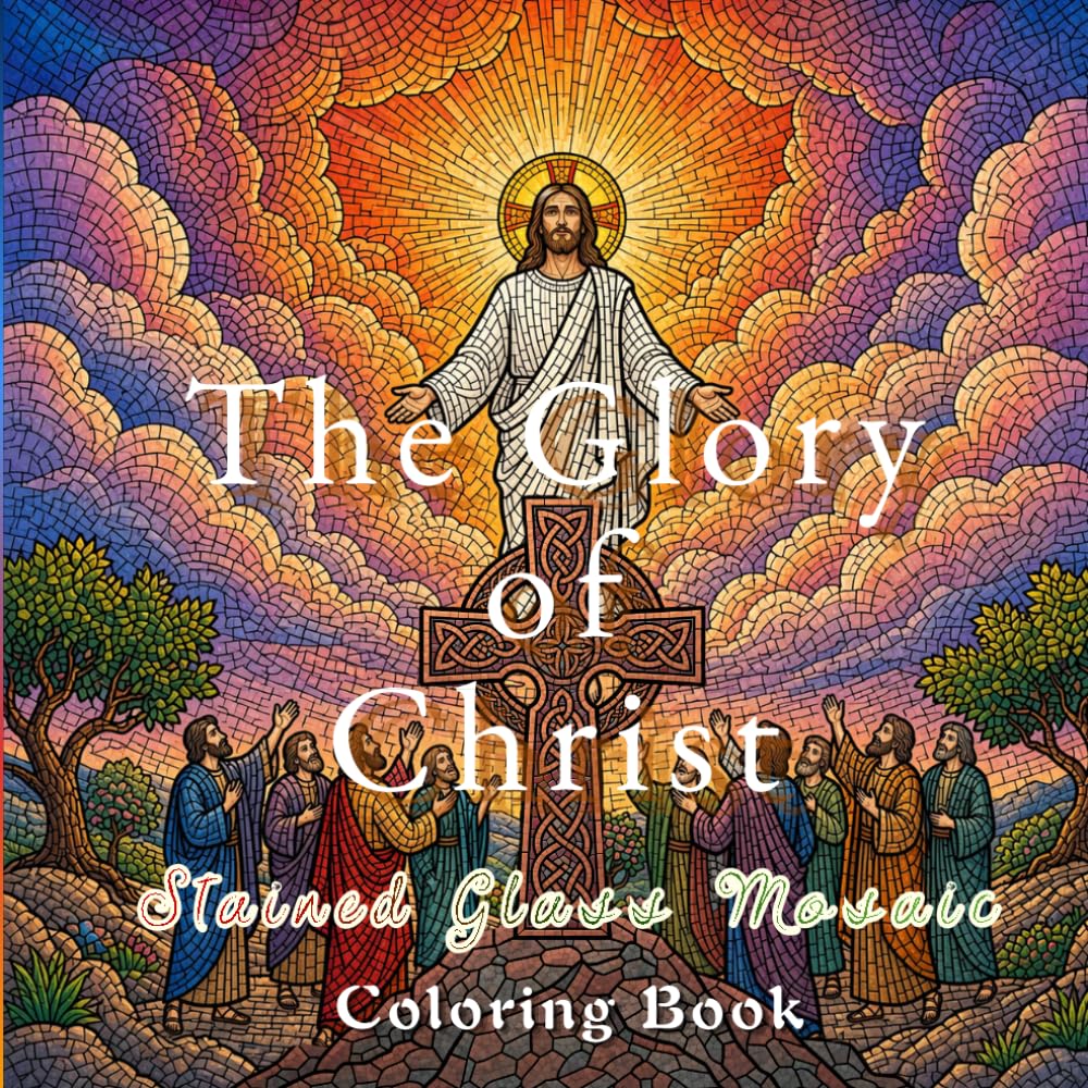 The Glory of Christ: Amazing Stained Glass Mosaic Style Coloring Book of Jesus Christ – Biblical Scenes, Christian Faith, Holy Bible Stories, Sacred ... & Stress Relief (Divine Stained-Glass Series)