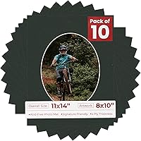 Vista 154 de Tapete de 11 x 14 pulgadas, corte biselado para fotos de 8 x 10 pulgadas, diseño de ante beige precortado, apertura de tablero ovalado, sin ácidos