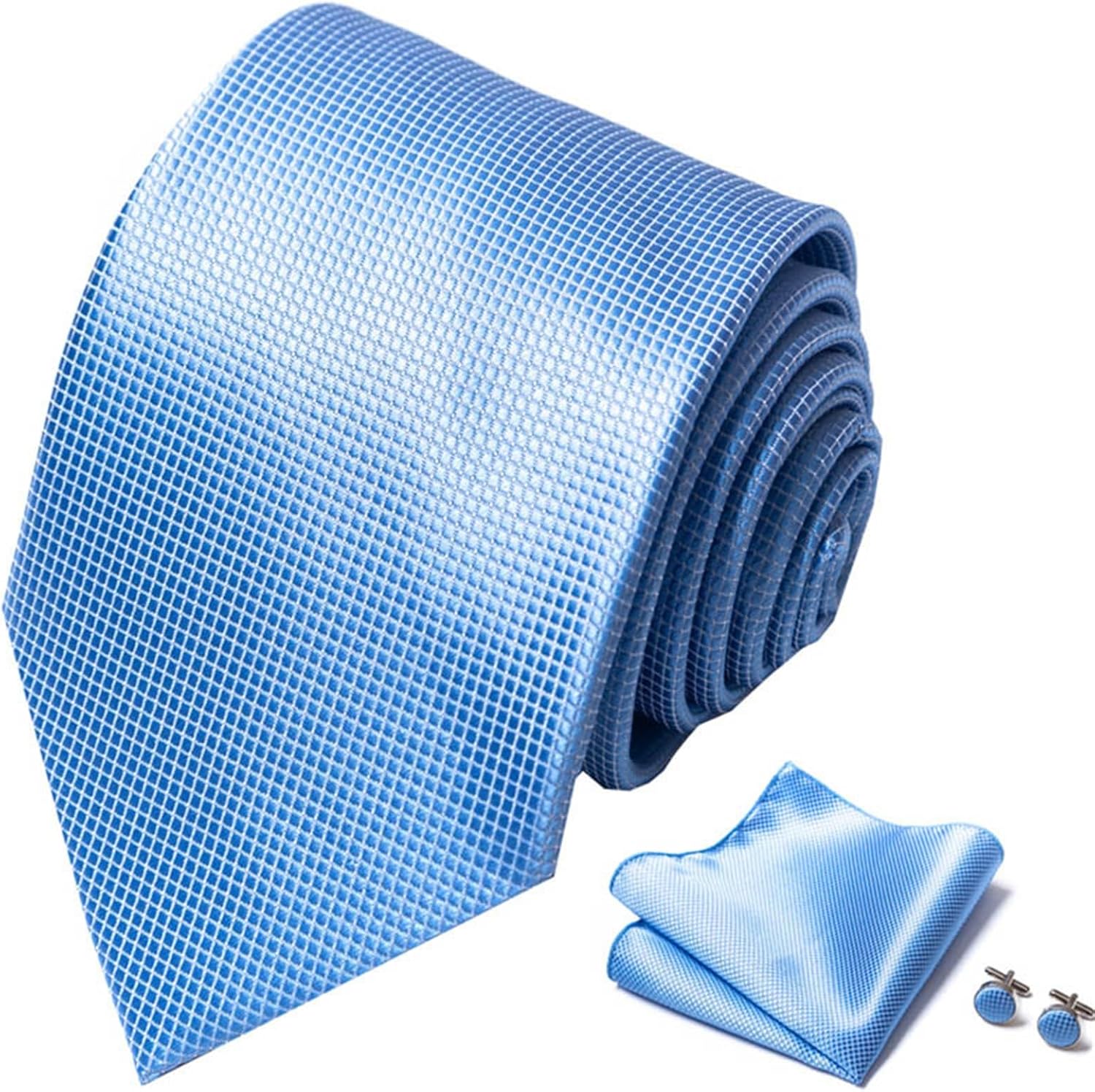 Men Ties Men's Tie Set Business Formal Party Tie Fashion Tie Square Cufflinks Neckties(A)