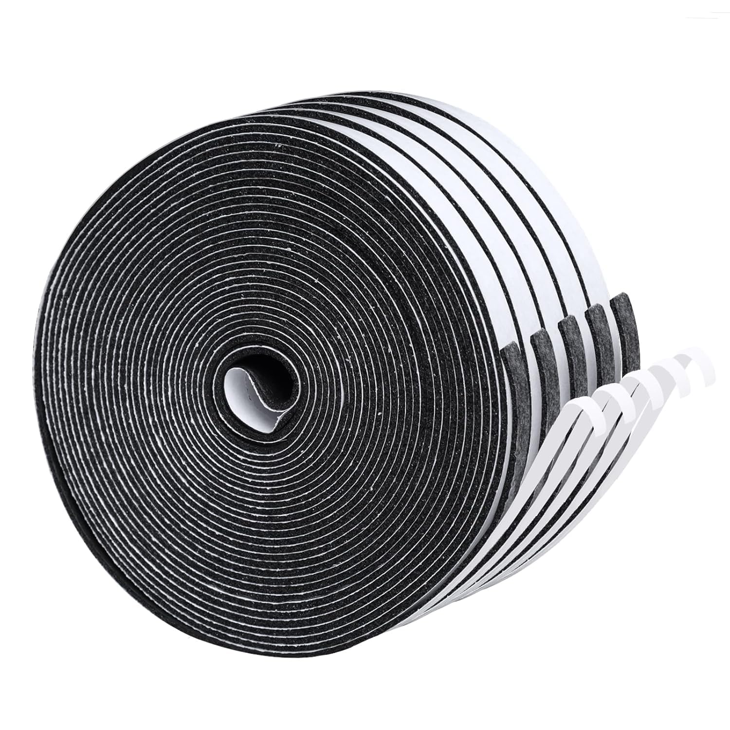 Foam Insulation Tape Self Adhesive,6mm(W) x1.5mm(T) x 5m(L),5pcs Weather Strip Foam Tape, Door Window Draught Excluder, Door Insulation Strip, Window Insulation, Soundproof, Anti-Collision, Shockproof