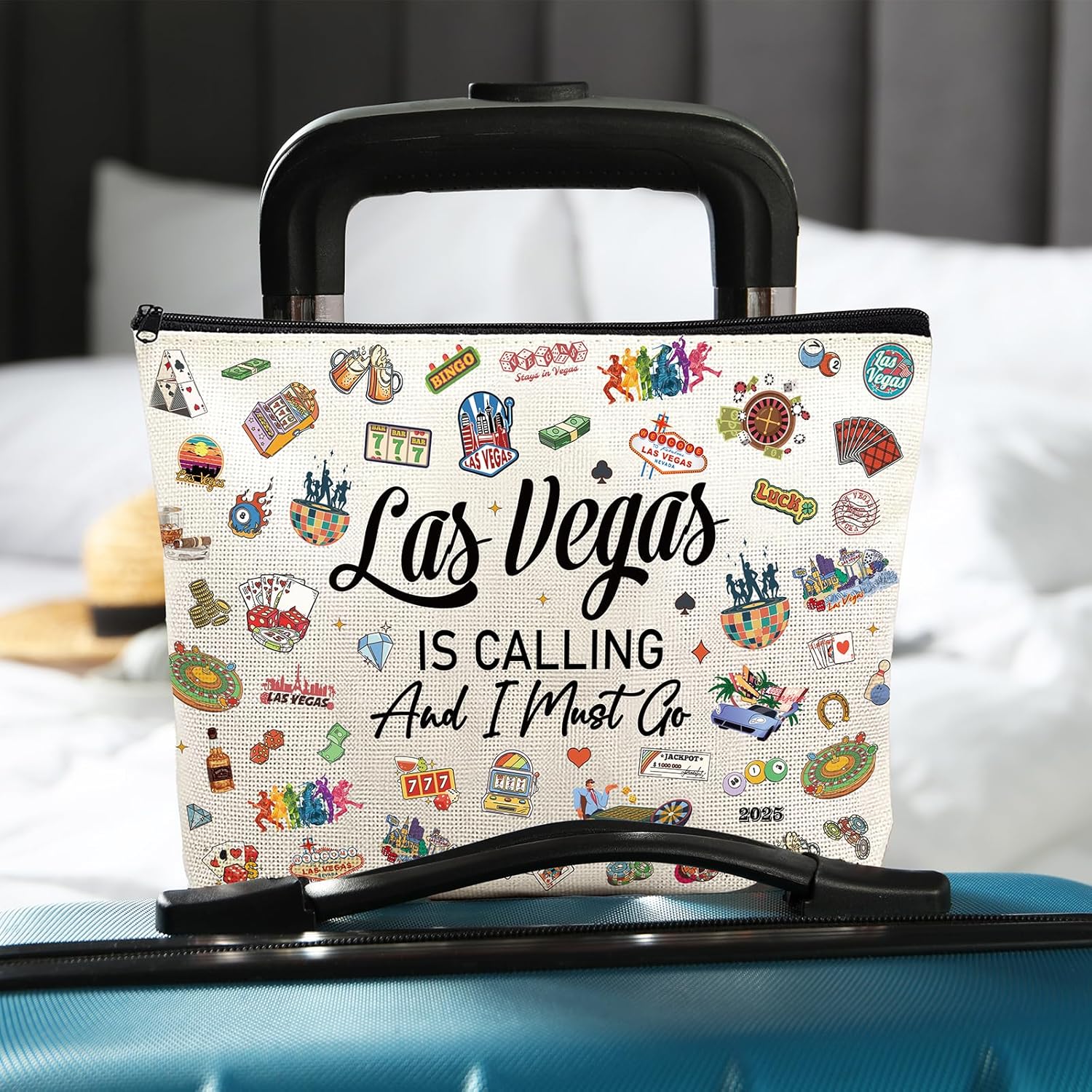 Las Vegas Souvenirs Gifts - Aesthetic Travel Makeup Bag for Women Mom Girls Friend Traveling Essentials Cosmetic Organizer Waterproof Toiletry Pouch Appreciation Birthday Christmas Gift - Image 5