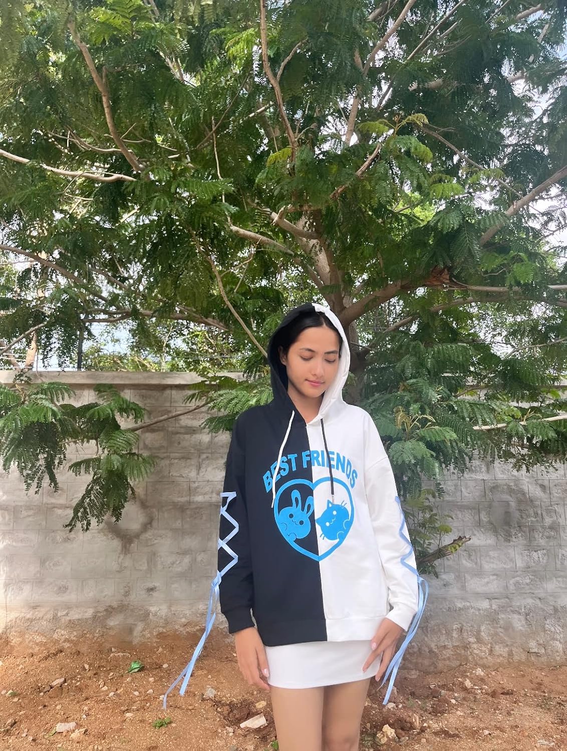 CRB Fashion Womens Kawaii Teens For Teenagers Cartoon Cotton Fleece Hoodie Top Shirt Sweatshirt - Image 2