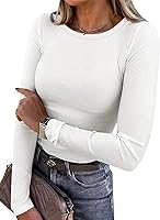 ANRABESS Women Long Sleeve Shirts Rib Knit Slim Fit Tops Basic Tee 2025 Fall Outfits Casual T-Shirt Underscrubs Layer...