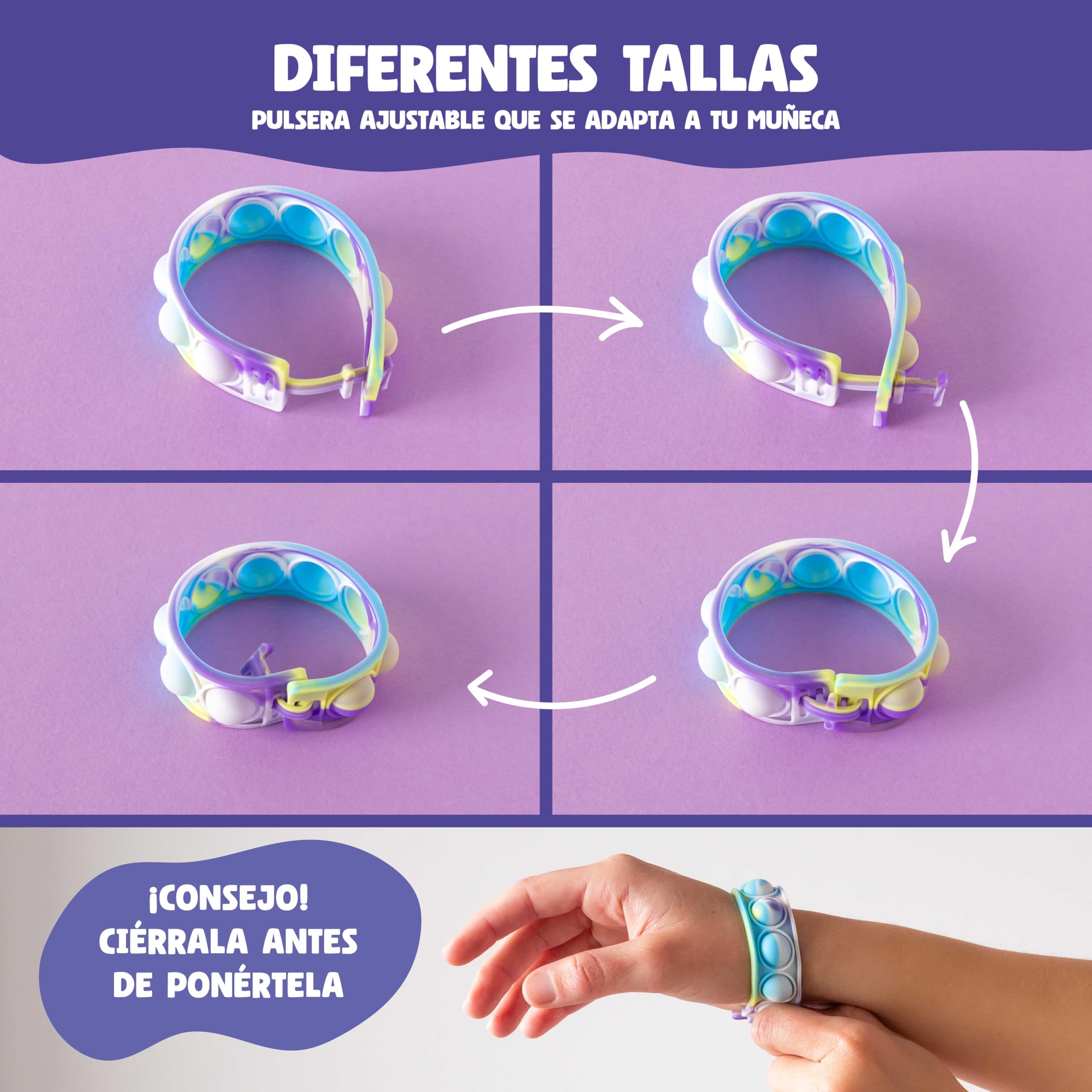 BONNYCO Pulseras y Llaveros Pop It Pack 60 Regalos Cumpleaños Niños Colegio. Detalles Cumpleaños Niños, Relleno Piñata Infantil. Fidget Toy para Regalitos Invitados, Regalos Alumnos Primaria