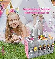 Vista 7 de Estuche de transporte de viaje compatible con Toniebox reproductor de audio Starter Set, bolsa de almacenamiento de juguetes musicales educativos