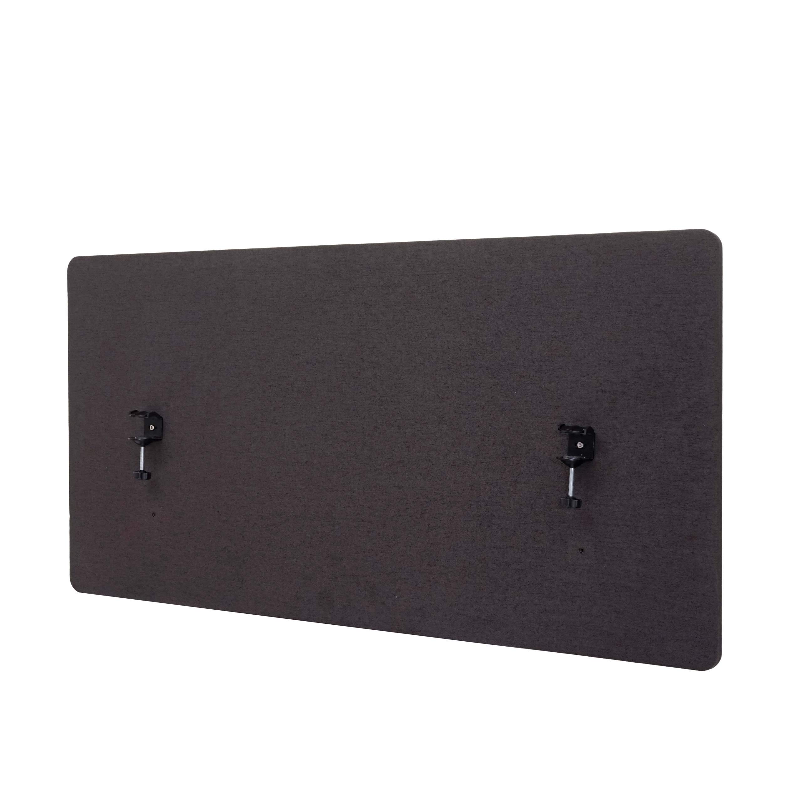 Mendler HWC-G75 - Mampara acústico de mesa (60 x 120 cm), color marrón y gris | Panel de anuncios de escritorio para oficina, doble pared