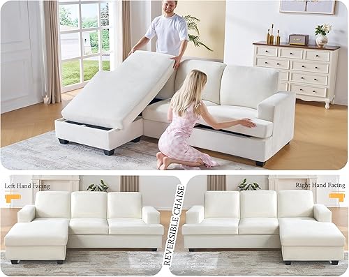 Miniatura 3 de VanAcc Sofá, cómodo sofá con asientos extra profundos, moderno sofá - sillón, sofá para sala de estar, sala de estar, apartamento Lounge, gris Bouclé