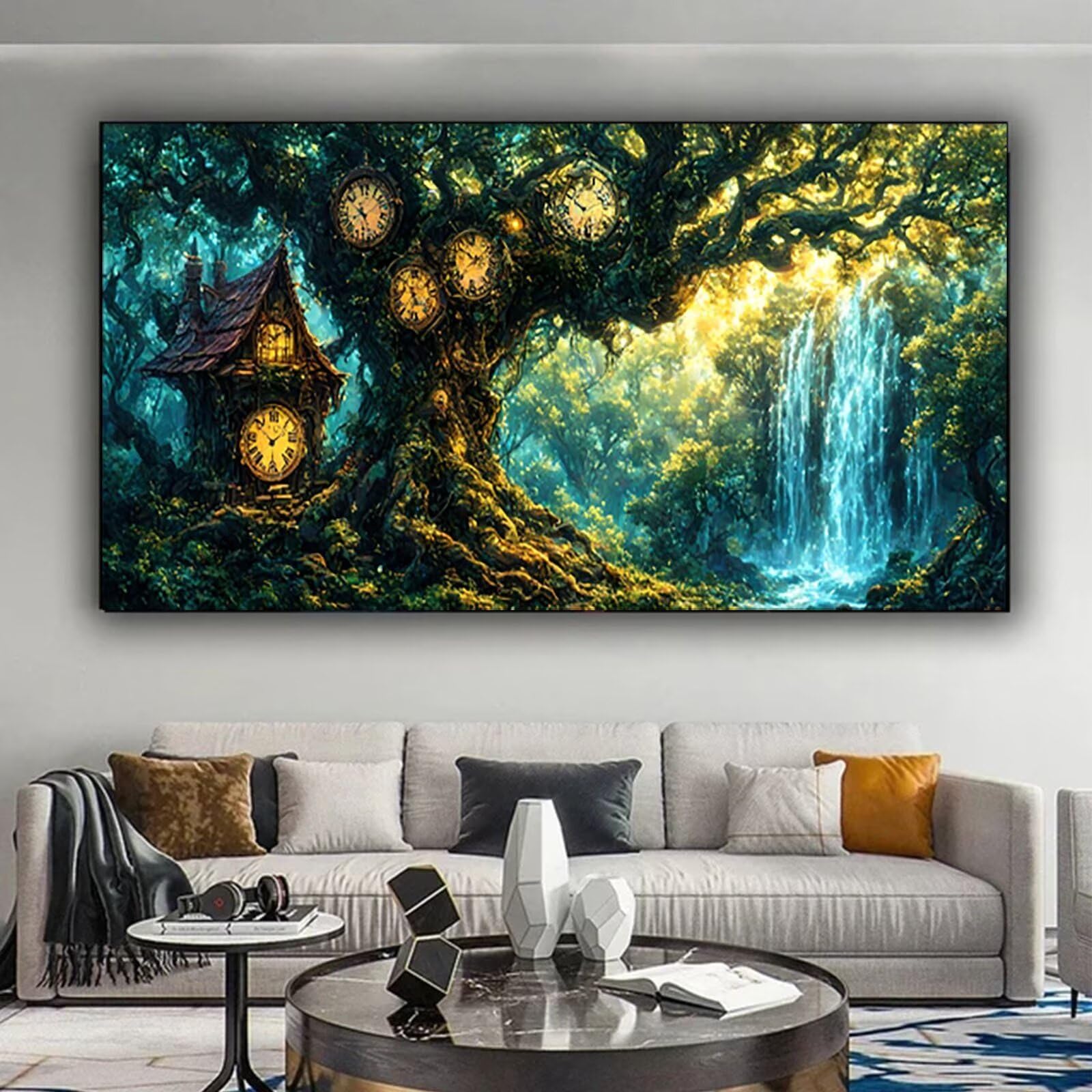 Malen nach Zahlen Kinder Fallen Malen Nach Zahlen Erwachsene, Geschenke für Mädchen Junge Bastelset Set, Malen nach Zahlen Baum | Malen nach Zahlen Ohne Rahmen, (60x120cm) Bastelset Erwachsene A-C